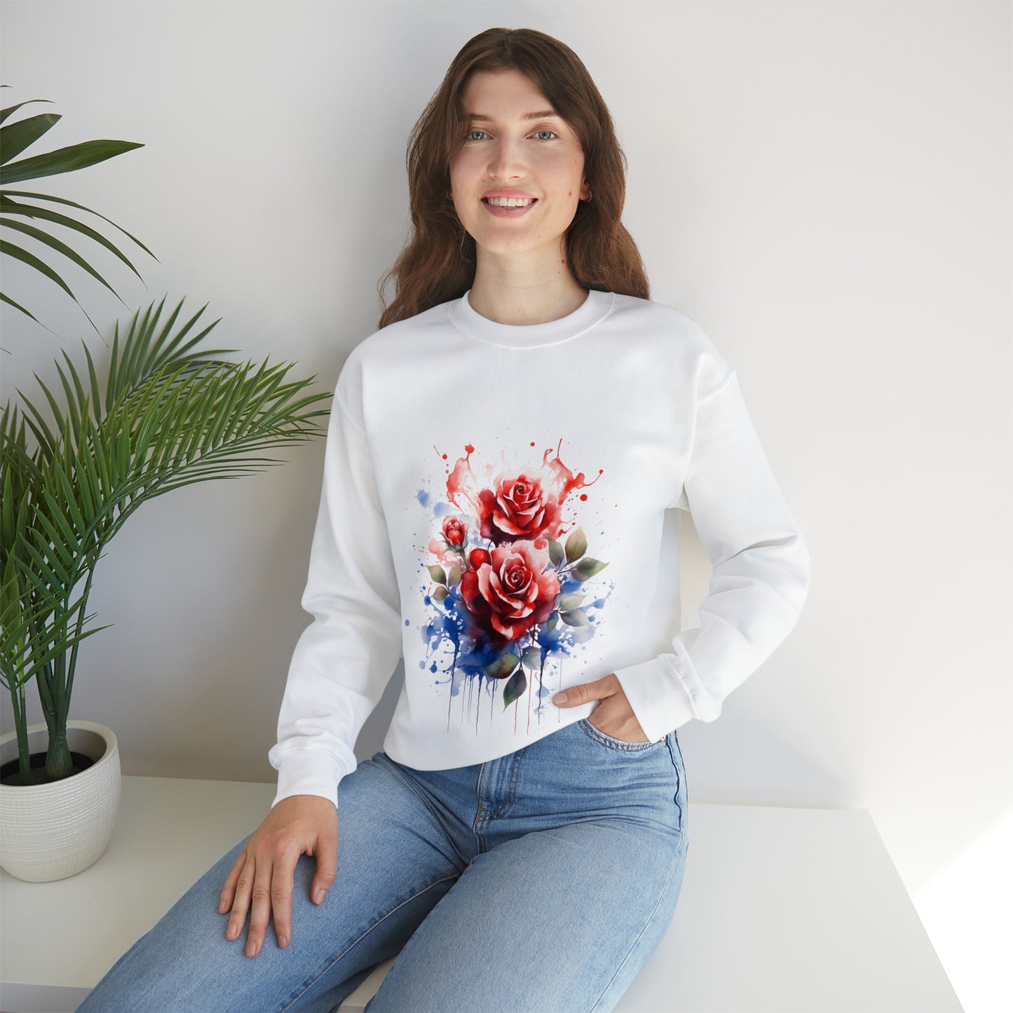Watercolour Rose Sweatshirt