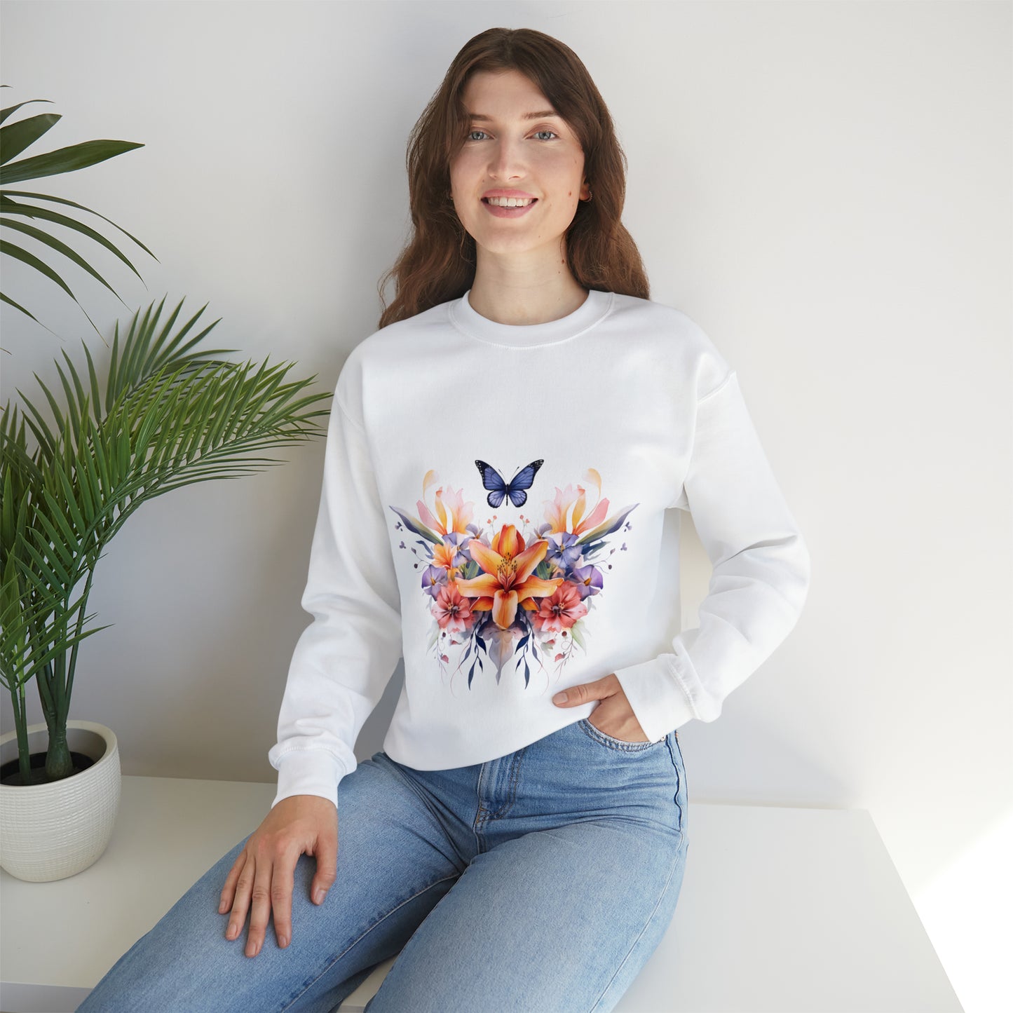 Flower and Butterfly Sweatshirt