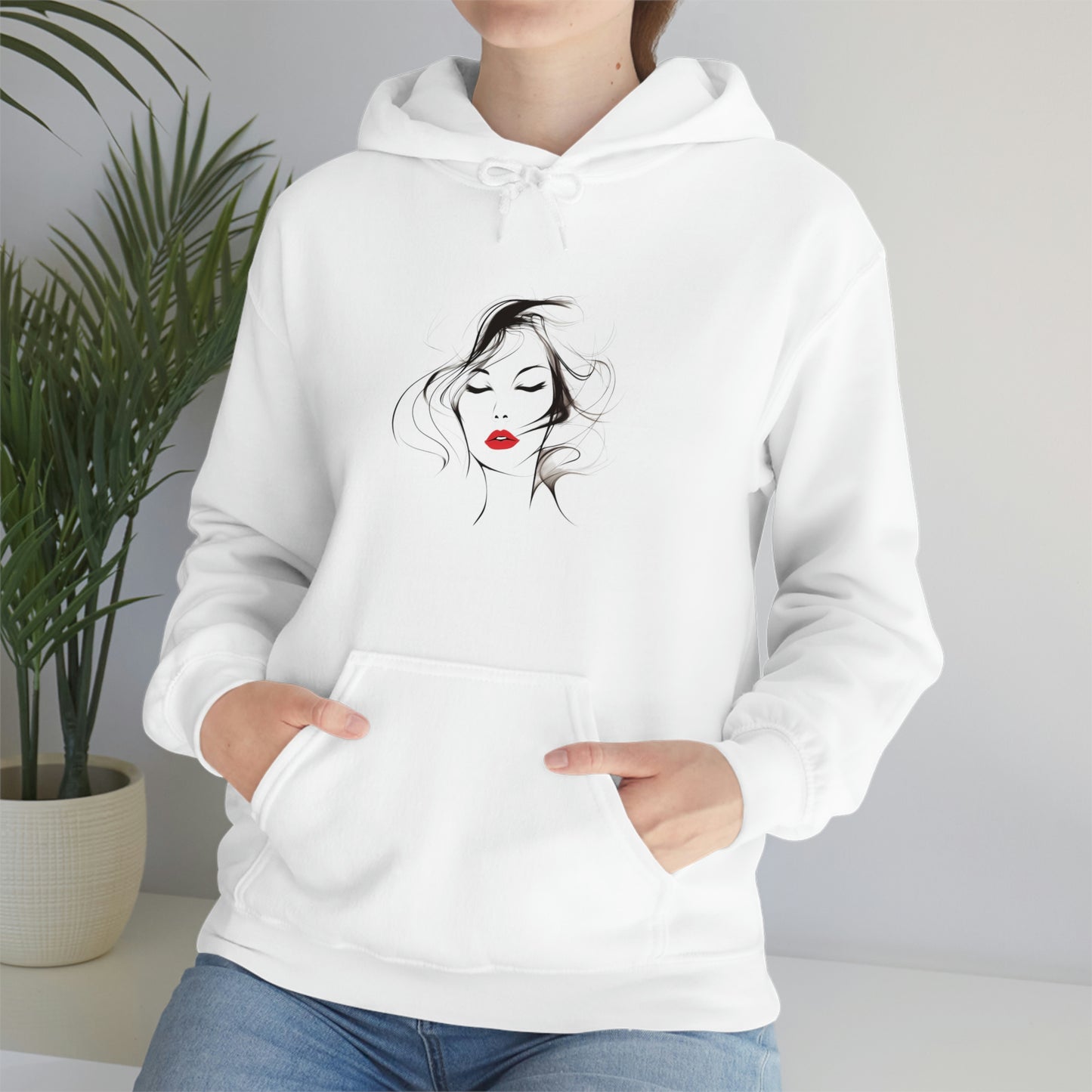 Loose fit hoodie in white